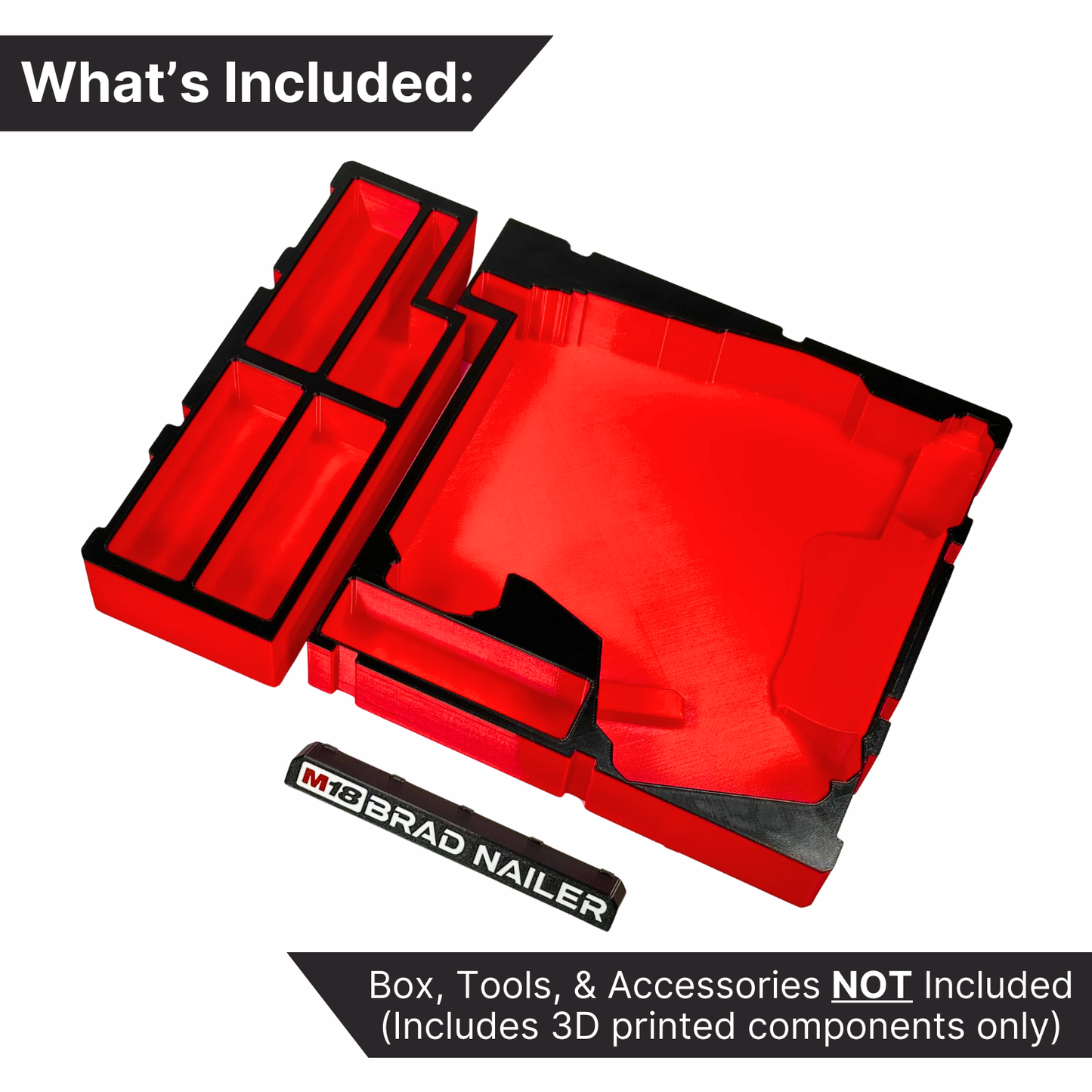M18 Brad Nailer Custom Packout Insert | 2-Drawer Tool Box