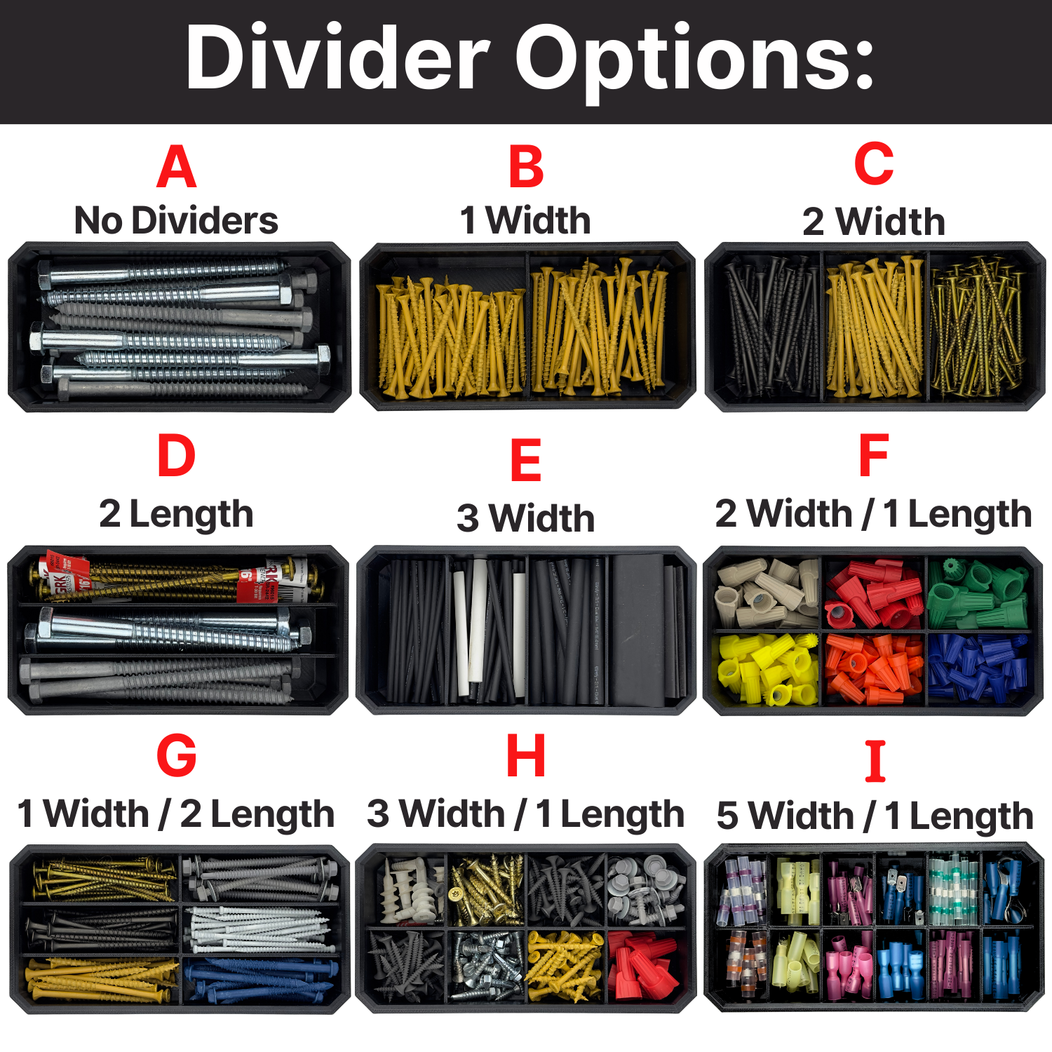 Bins With Dividers - B - 1 Width image