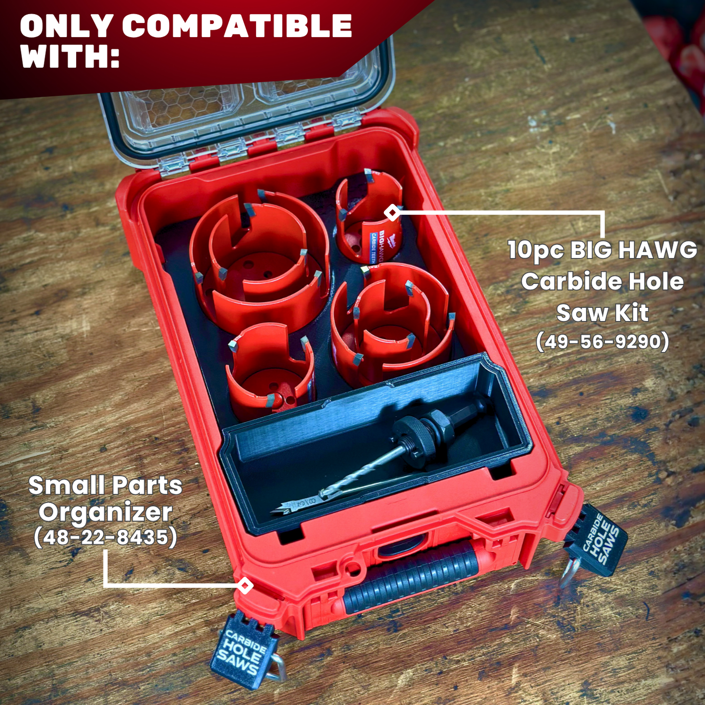 Carbide Hole Saw 10 pc Organization Kit | Small Parts Organizer