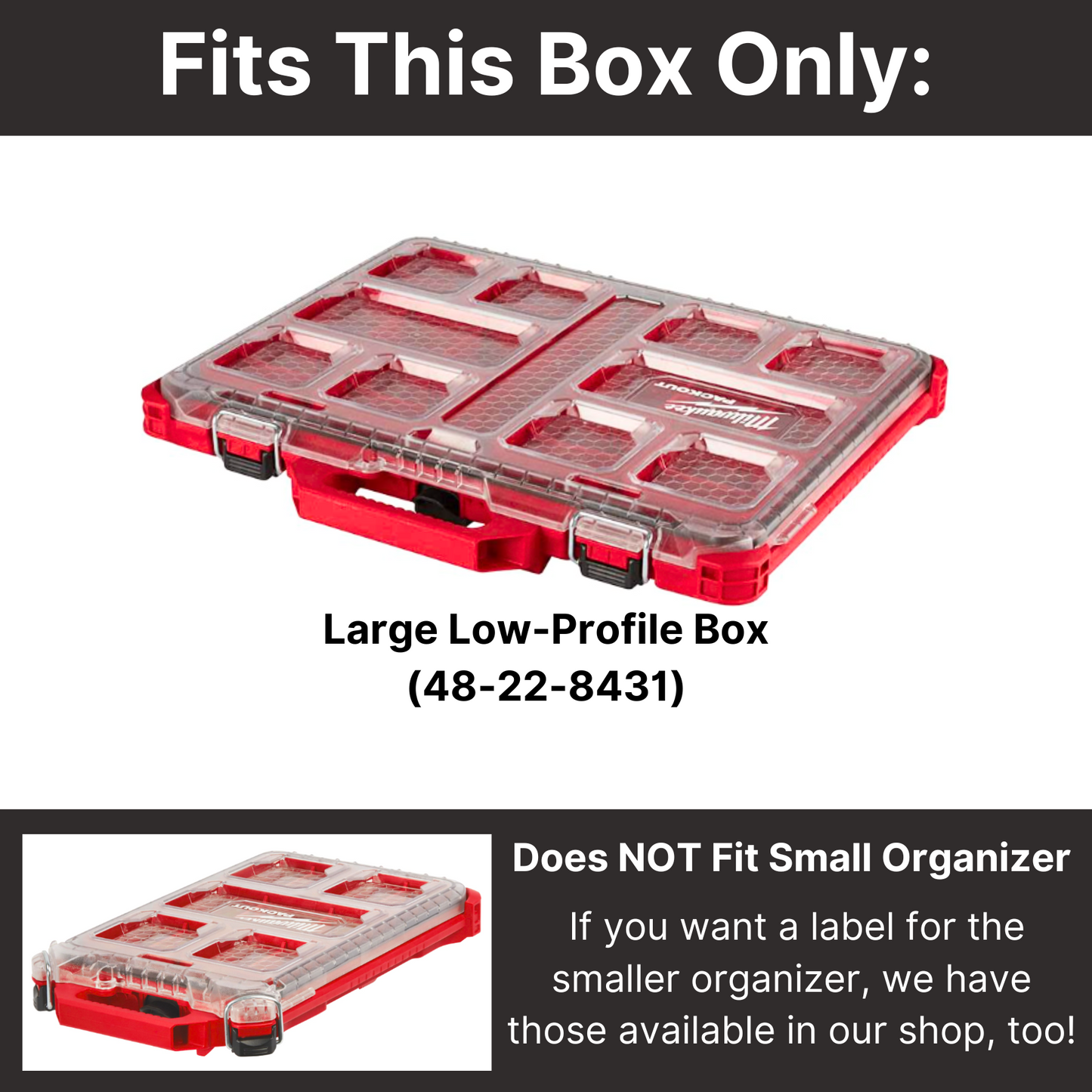 Custom Large Low-Profile Organizer Label