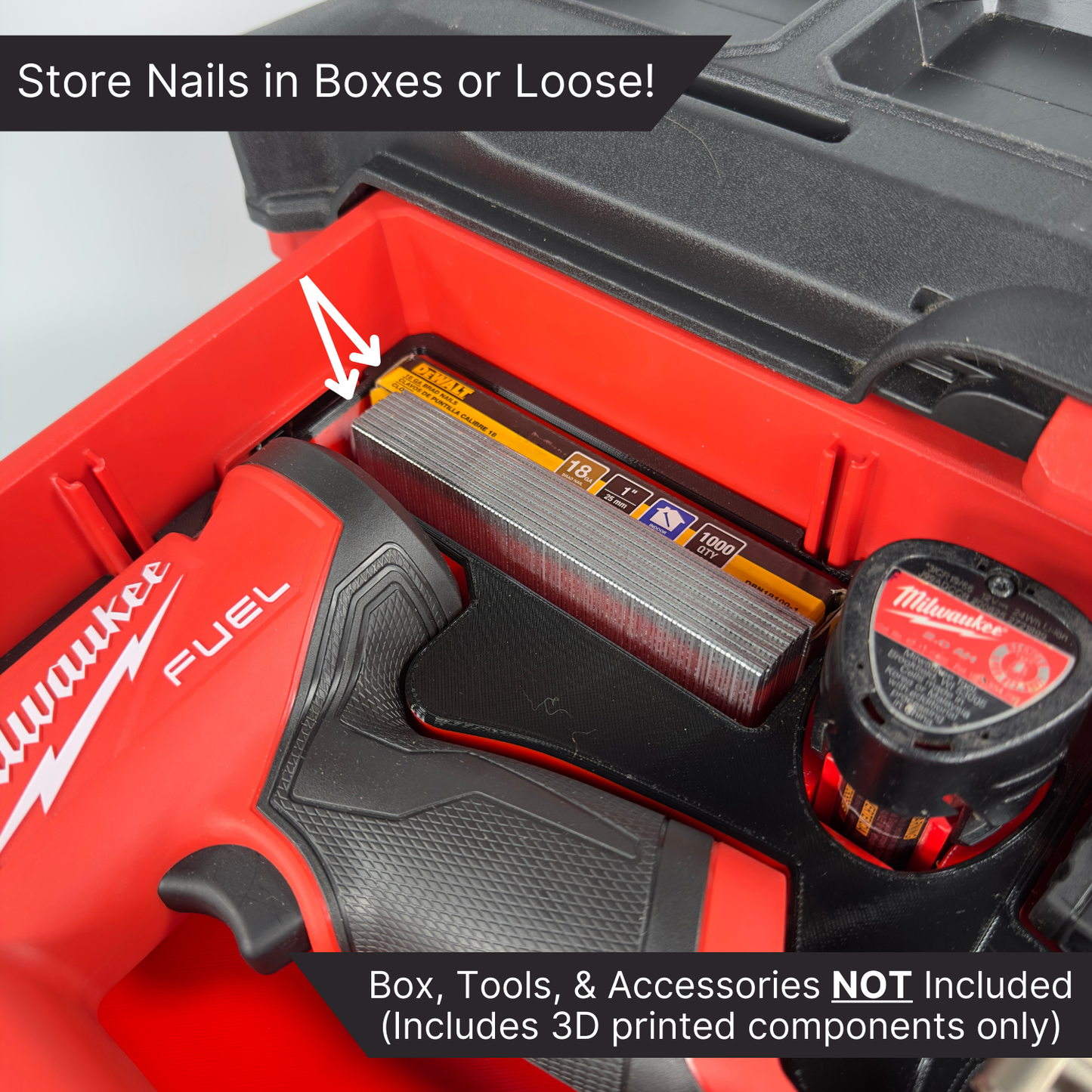 M12 Brad Nailer/Pin Nailer Custom Packout Insert | Drawers