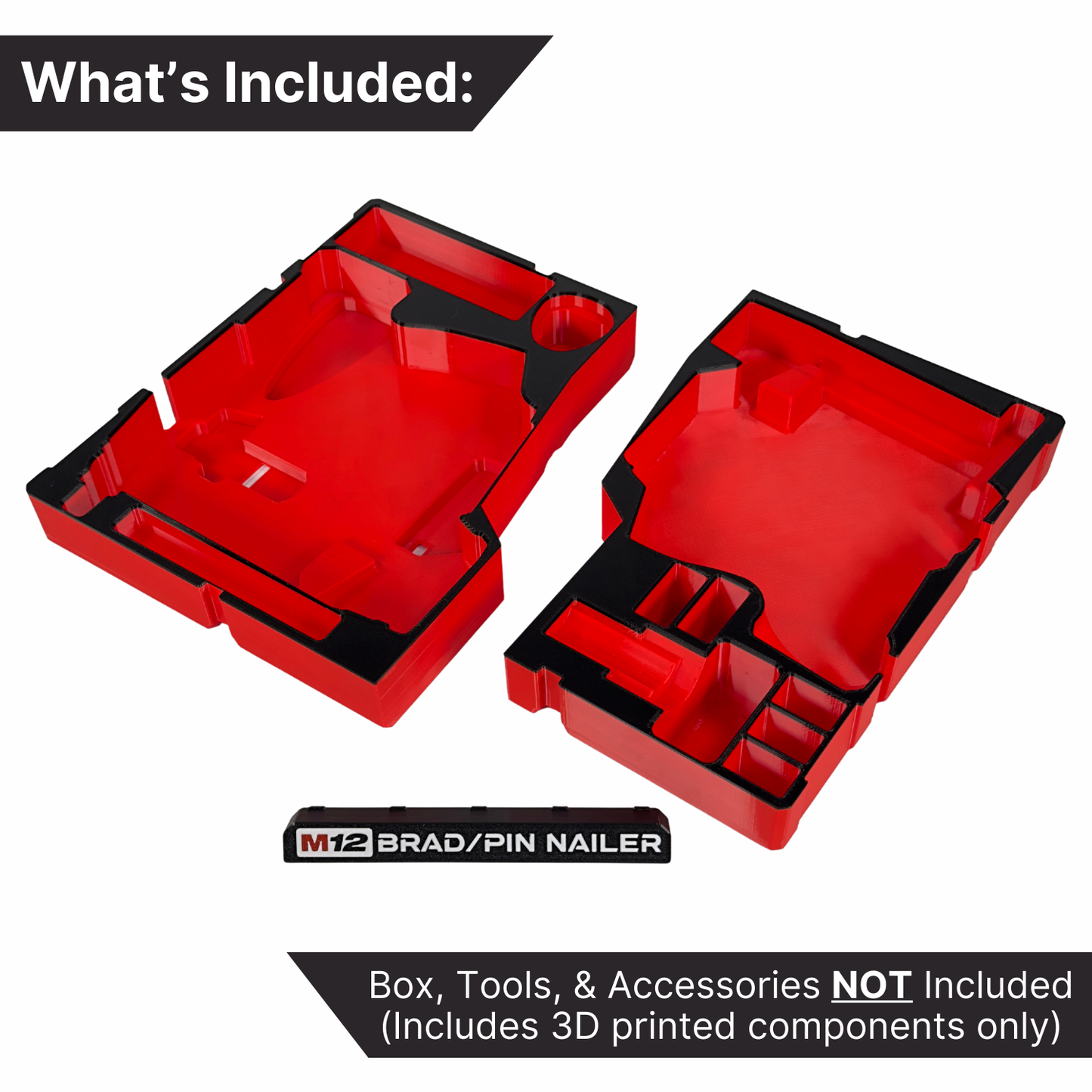 M12 Brad Nailer/Pin Nailer Custom Packout Insert | Drawers
