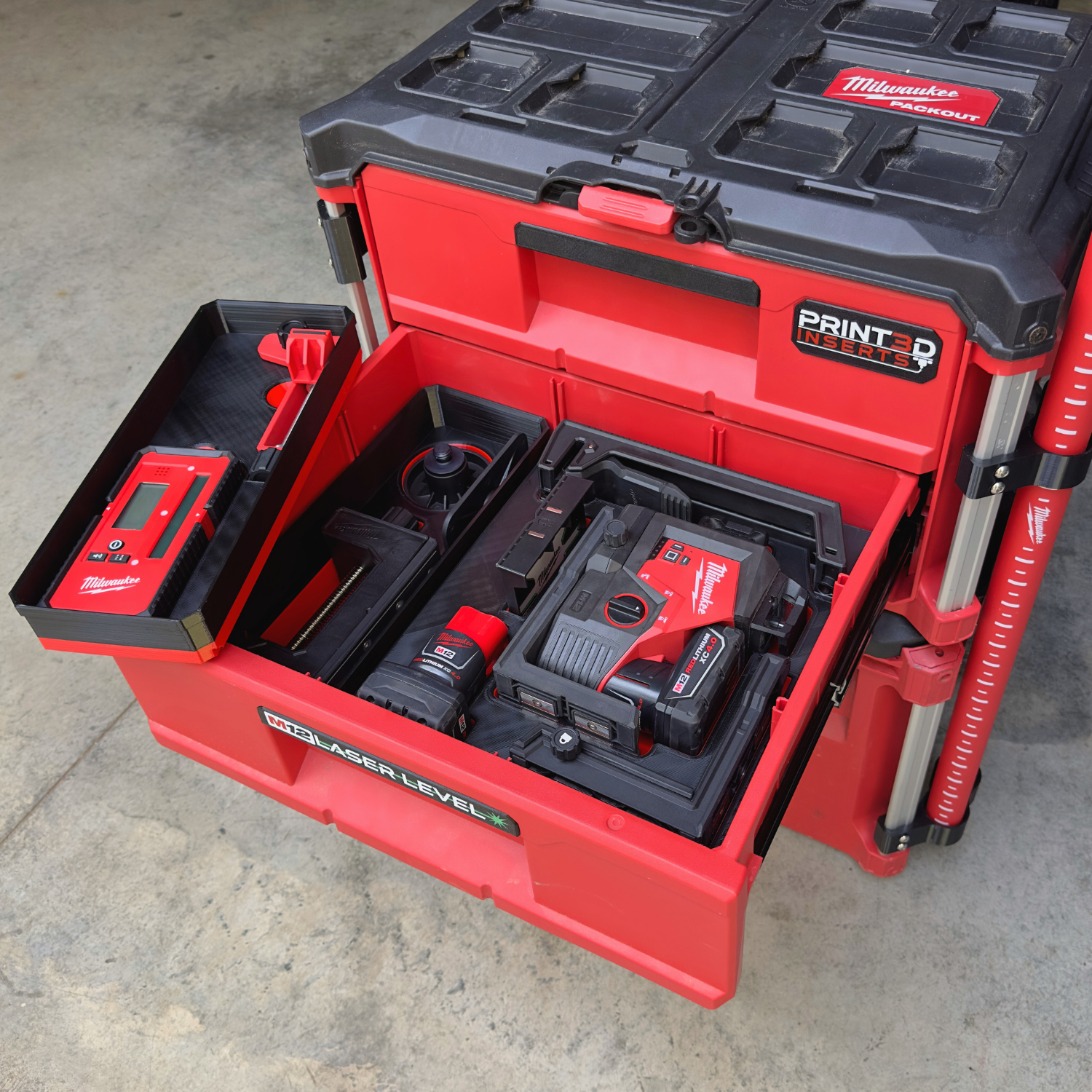 Ultimate M12 Laser Level 3-Plane Organization Kit - Drawers image 0