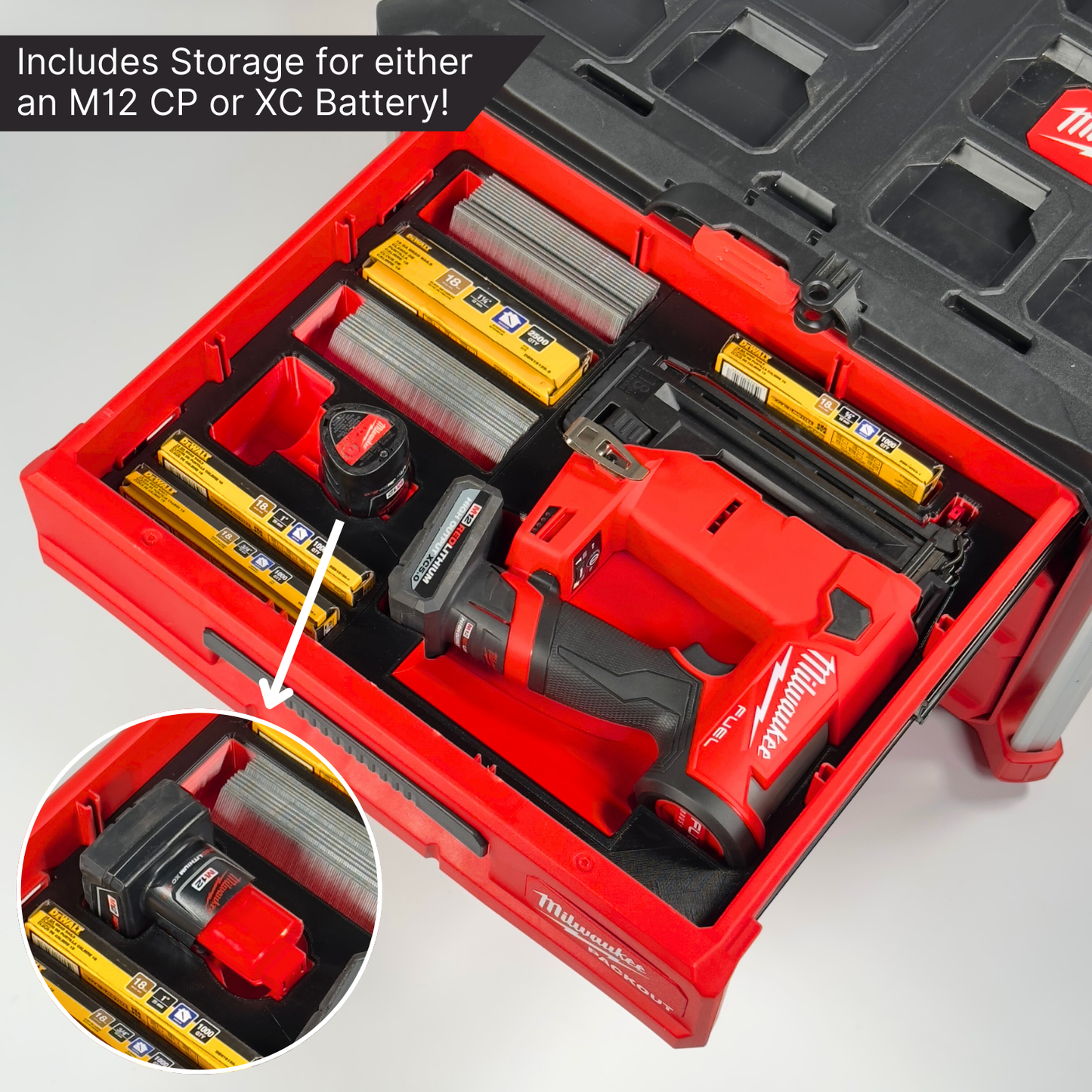 M12 Brad Nailer Custom Packout Insert | Drawers