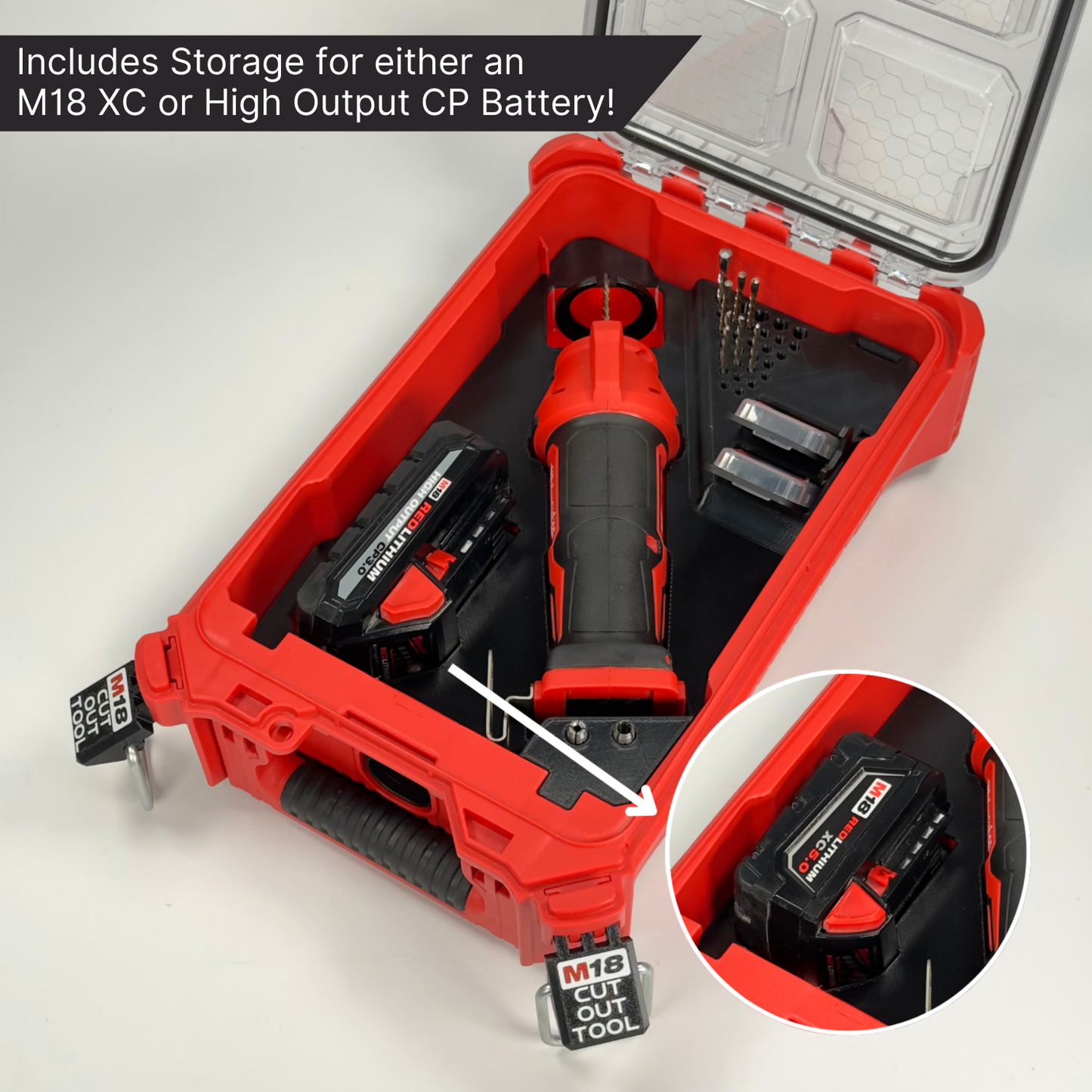 M18 Drywall Cut Out Rotary Tool Custom Packout Insert | Small Parts Box