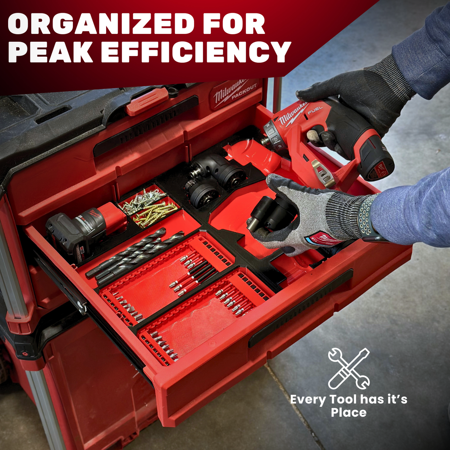 M12 Install Drill/Driver Organization Kit - Drawers