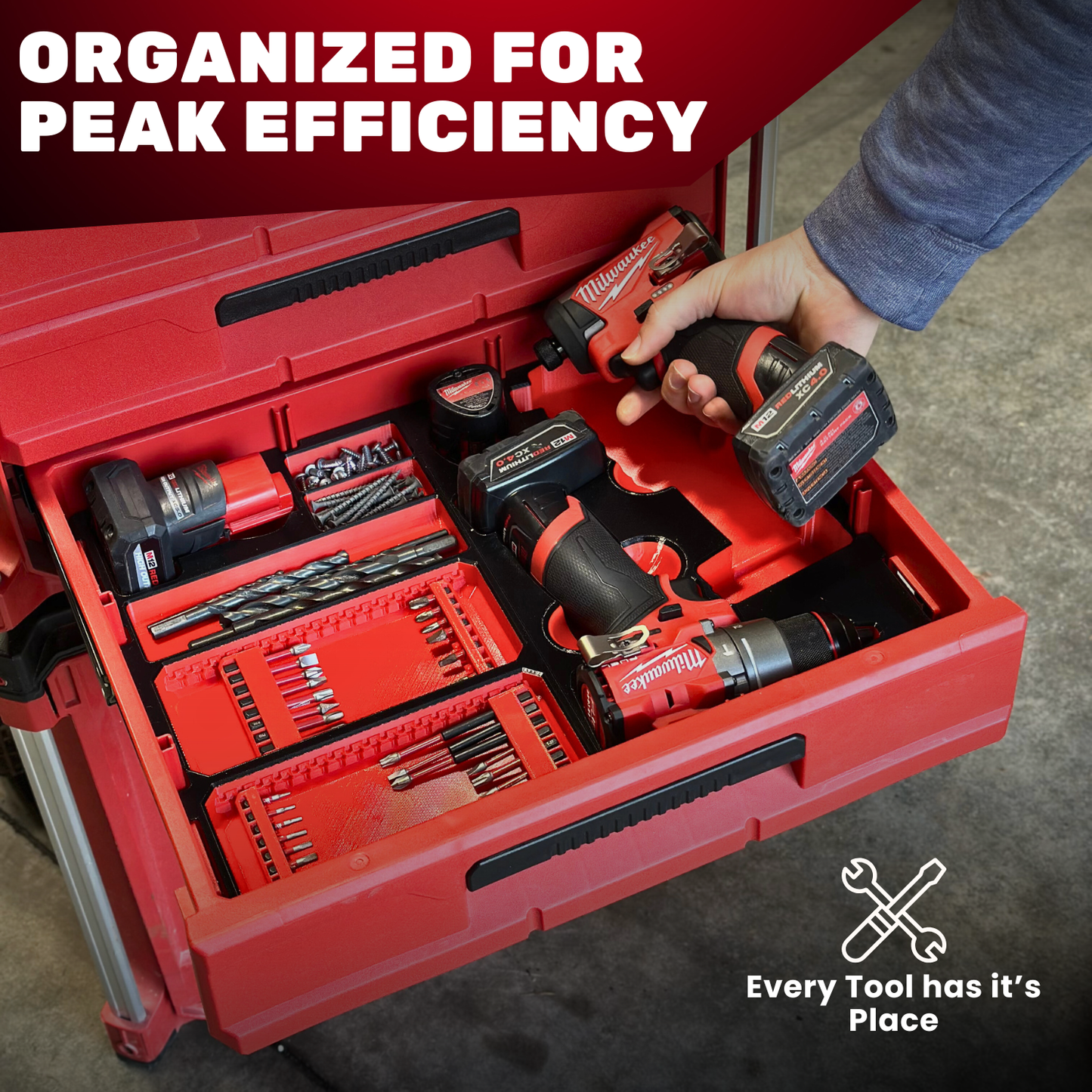 PACKOUT M12 Drill/Driver Organization Kit - Drawers