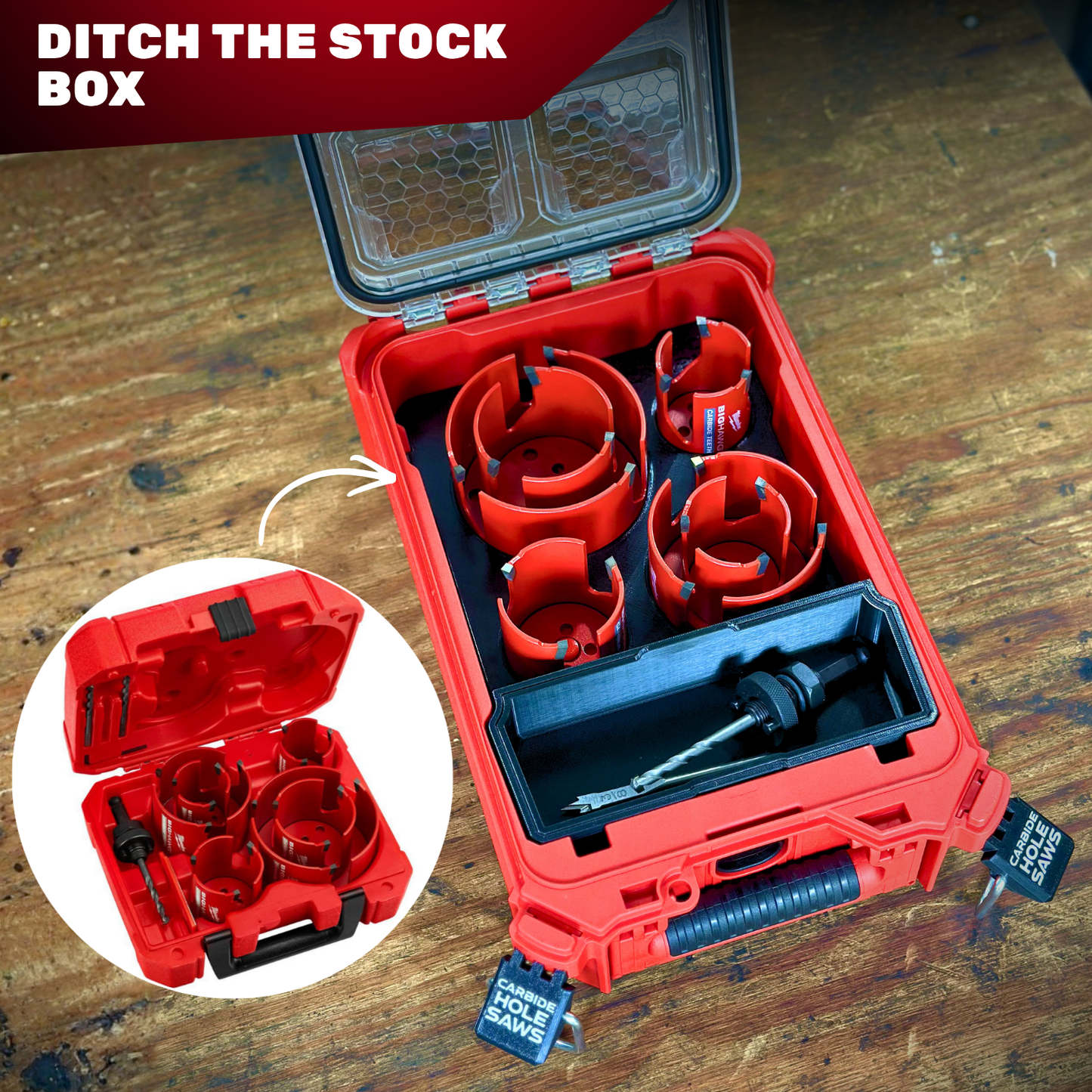 Carbide Hole Saw 10 pc Organization Kit | Small Parts Organizer