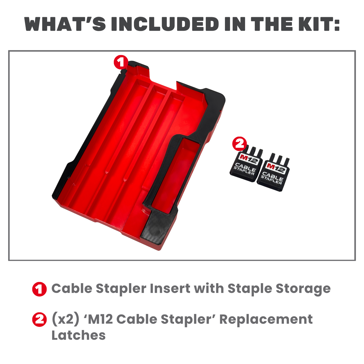 M12 Cable Stapler Insert | Small Parts Organizer