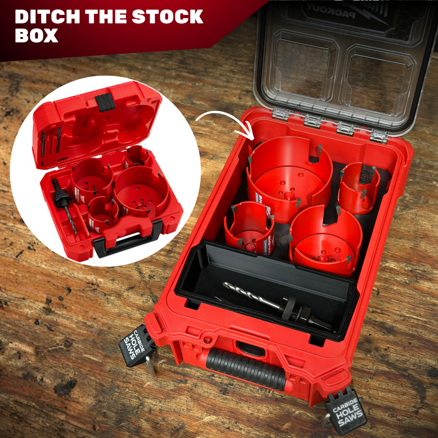 Carbide Hole Saw 8 pc Organization Kit | Small Parts Organizer