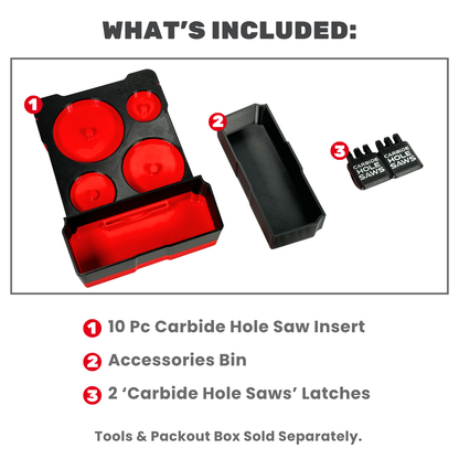 Carbide Hole Saw 10 pc Organization Kit | Small Parts Organizer