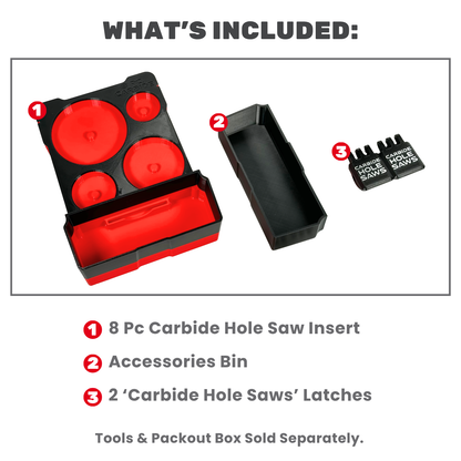 Carbide Hole Saw 8 pc Organization Kit | Small Parts Organizer
