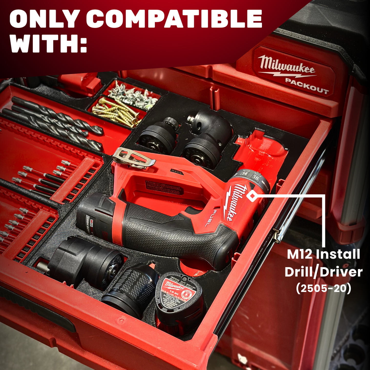 M12 Install Drill/Driver Organization Kit - Drawers