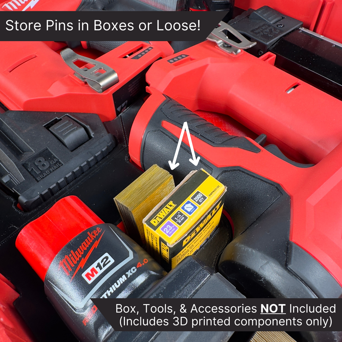 M12 Brad Nailer/Pin Nailer Custom Packout Insert | Drawers